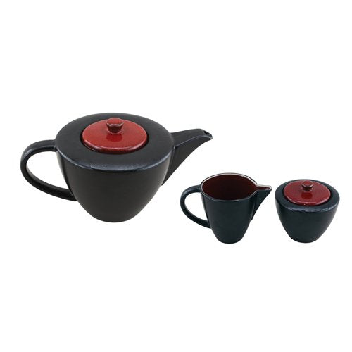 Tannex Mikado 3-Piece Teapot Set (92210-3P) - Red/Black_Red; Black