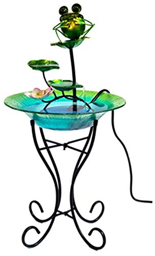CTM INTERNATIONAL GIFTWARE LH40481 15 inch Glass/Mtl Bird Bath