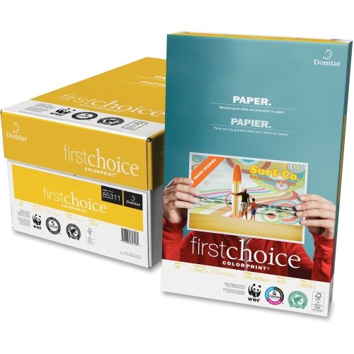 Domtar First Choice ColorPrint 85311 Presentation Paper - For Inkjet, Laser Print - Ledger/Tabloid - 11 x 17 - 28 lb - Smooth - 98 Brightness - 500 / Ream by Domtar