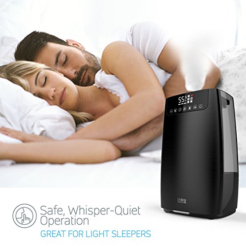 Pure Enrichment HumeXL Pro Warm and Cool Mist Humidifier for Large Rooms Lasts up to 50 Hours - 1.3 Gallon Tank, Humidity Sensor, Two 360-Degree Mist Nozzles, and Touch-Button LED Display with Remote