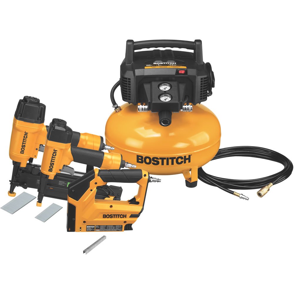 BOSTITCH BTFP3KIT-CA 3-Tool and Compressor Combo Kit