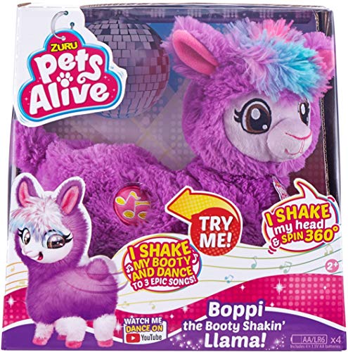 Pets Alive Boppi The Booty Shakin Llama Battery-Powered Dancing Robotic Toy Purple