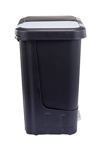 The Step N' Sort 40L Dual Trash and Recycling Bin with Spring Top Opening and Hands-Free Slow Close lid