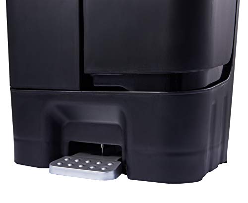 The Step N' Sort 40L Dual Trash and Recycling Bin with Spring Top Opening and Hands-Free Slow Close lid