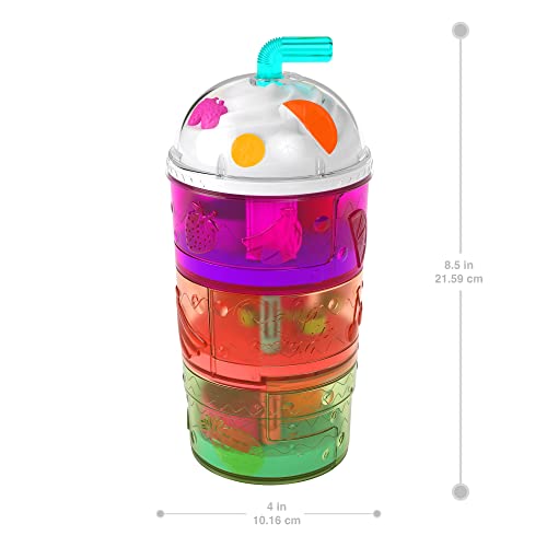 Polly Pocket Spin ‘n Surprise Compact Playset, Tropical Smoothie Shape, Waterpark Theme, 3 Floors, 25 Surprise Accessories Including Polly & Shani Dolls, Great Gift for Ages 4 Years Old & Up