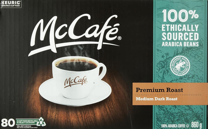 McCafé® Premium Medium Dark Roast Fine Ground Coffee, 80 Single Serve Cups, 10.75g each