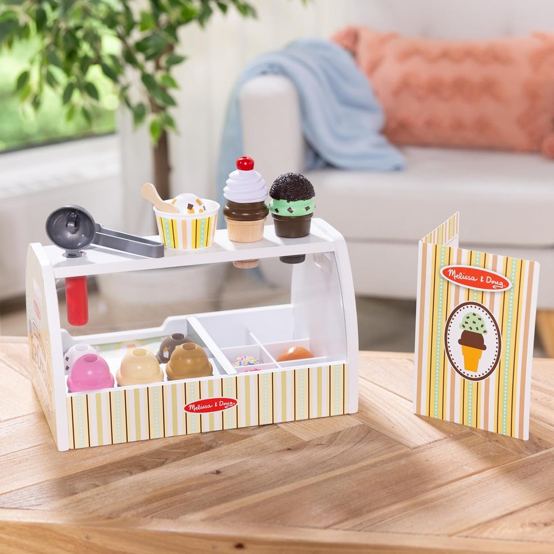 Melissa & Doug Wooden Scoop and Serve Ice Cream Counter