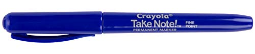 Crayola Take Note Permanent Marker, Fine Point, Assorted Colors, School Supplies