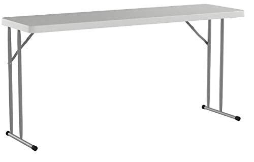 Flash Furniture Granite White Plastic Folding Training Table