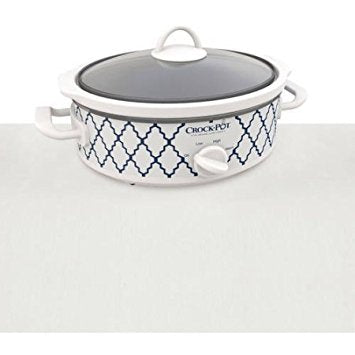 Crock-Pot Casserole Crock Mini Oval Slow Cooker, 2.5-Quart, Blue White/Trellis