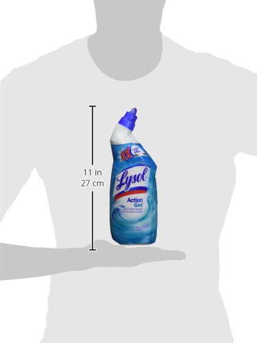 Lysol Toilet Bowl Cleaner, Action Gel, Spring Waterfall, 710ml, 8x Clinging Gel