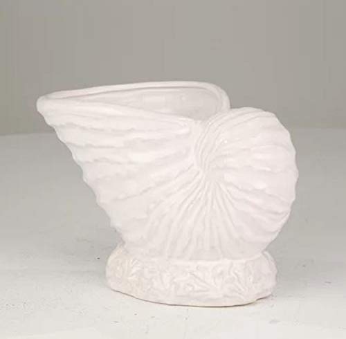 Unique Pot Planter. Funke 100% Ceramic Unique Pot Planter with Wide Opening Exterior Coating Weather Resistant White