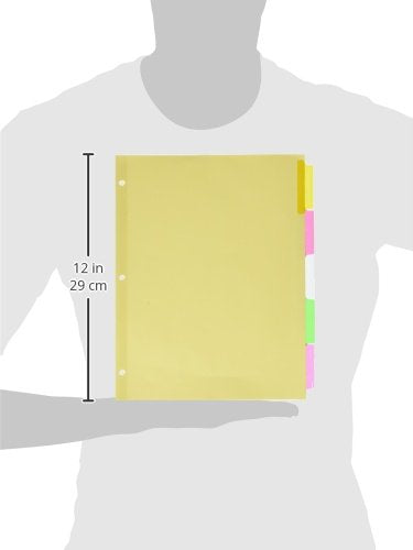 Business Source Ring Binder Index Dividers - Set of 5 Multicolored Tabs (36692)