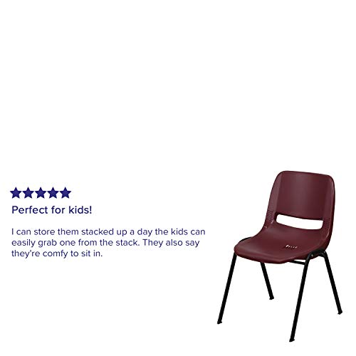 Flash Furniture HERCULES Series 880 Lb. Capacity Burgundy Ergonomic Shell Stack Chair
