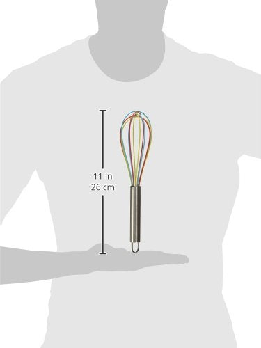 ExcelSteel Red Silicone Whisk, 10-Inch