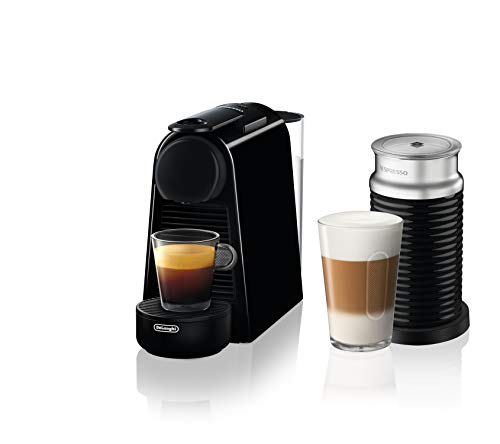 Nespresso Essenza Mini Coffee Machine by DeLonghi with Aeroccino Milk Frother - Piano Black