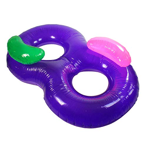 76" Water Sports Inflatable Purple Side By Side Swimming Pool Lounger Raft