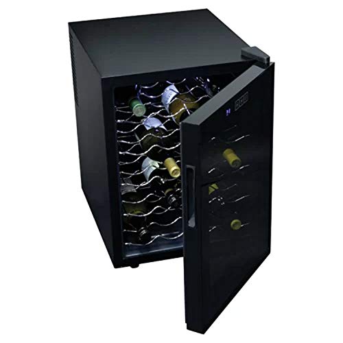 Wine Cooler Refrigerator. Removable Touch Screen Elegant Unique Vibration Free Adjustable 20 Bottle Single Zone Freestanding Wine Cooler Refrigerator with Tempered Mirror Glass Doors.