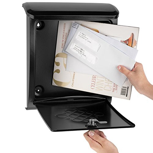 Architectural Mailboxes Bordeaux Locking Black Wall Mount, Small