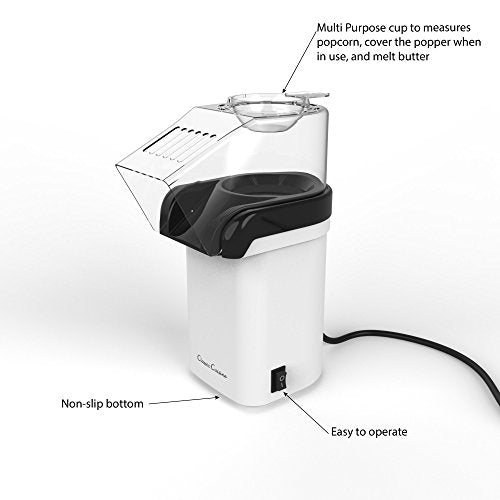 Classic Cuisine 82-KIT1033 Hot Air Popcorn Machine, White