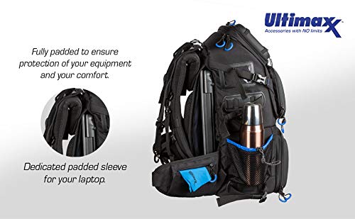 Ultimaxx Extra Large Camera DSLR/SLR Backpack for Nikon, Canon, Sony, Panasonic, Pentax, Olympus, and Fuji Cameras-an Outdoor Hiking/Travelling Backpack with 15.6 Laptop Compartment