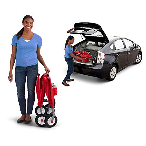 Radio Flyer 3-in-1 EZ Fold Wagon Ride On, Red