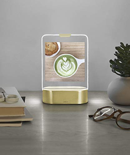 Umbra Glo, 8x10 Picture Frame, Illuminated Glass Photo Display, USB Powered with LED Lights, Matte Brass Base
