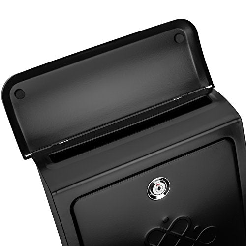 Architectural Mailboxes Bordeaux Locking Black Wall Mount, Small