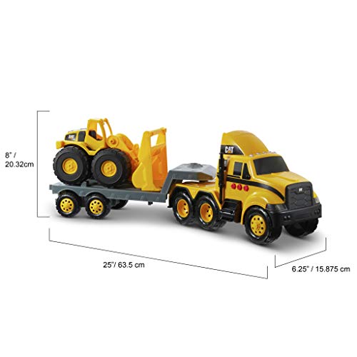 Cat Construction Heavy Mover Toy Semi Truck and Trailer with Lights & Sounds