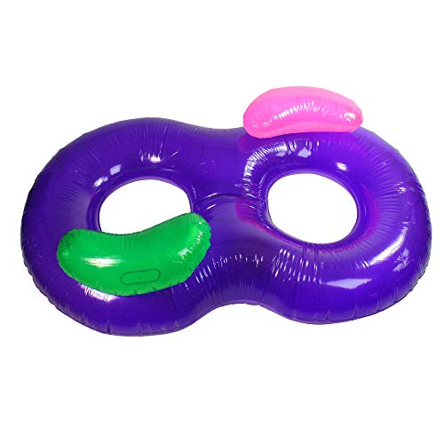 76" Water Sports Inflatable Purple Side By Side Swimming Pool Lounger Raft