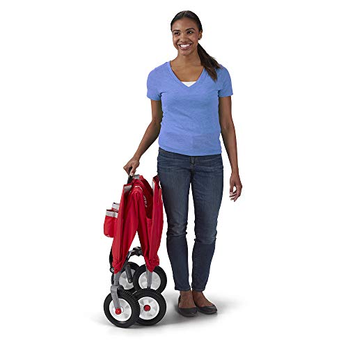 Radio Flyer 3-in-1 EZ Fold Wagon Ride On, Red