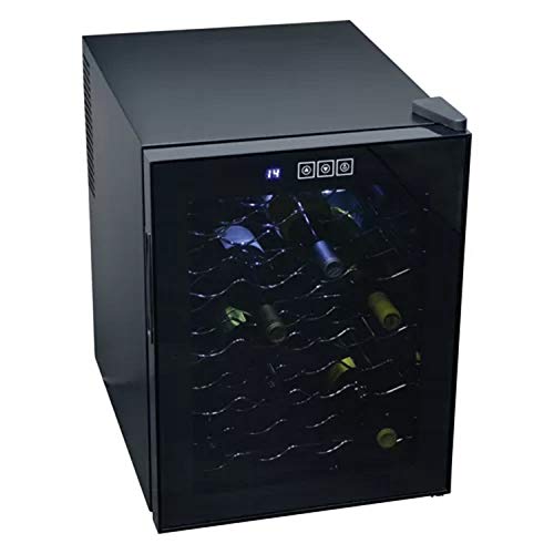 Wine Cooler Refrigerator. Removable Touch Screen Elegant Unique Vibration Free Adjustable 20 Bottle Single Zone Freestanding Wine Cooler Refrigerator with Tempered Mirror Glass Doors.