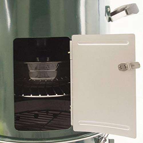Outdoor Freestanding Charcoal Smoker - 390 Square Inch Cooking Area Dyna-Glo Compact Charcoal Bullet Smoker with Galvanized steel Charcoal and Ash Chamber, Three Stainless Steel Base - High Gloss Forest Green