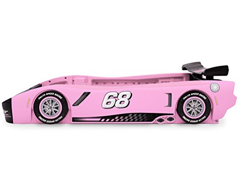 Delta Children Turbo Race Car Twin Bed, Pink