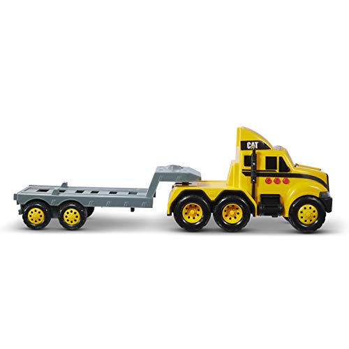 Cat Construction Heavy Mover Toy Semi Truck and Trailer with Lights & Sounds