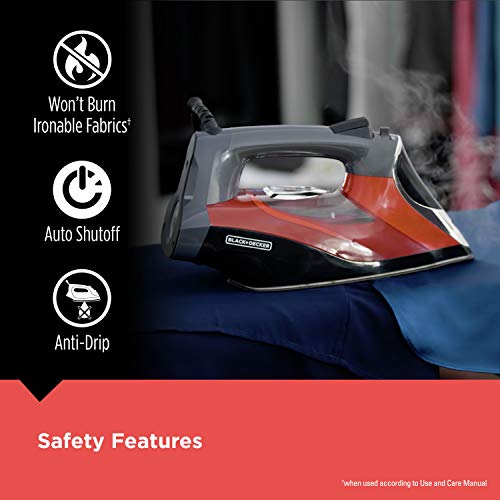 BLACK+DECKER Steam Iron, Tangle-Free Retractable Cord