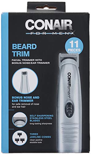 Conair for Men GMT170AC Battery Operated Beard and Moustache Trimmer with Bonus Nose/Ear Trimmer