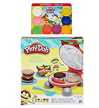 Play-Doh Burger Barbecue Play Set + Play-Doh Rainbow Starter Pack Bundle