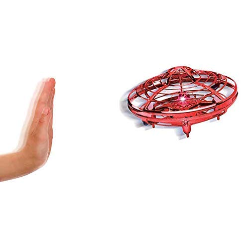 Hover Star Motion Controlled Drone | Mini Copter | Hand Commands | Rechargeable (Red)
