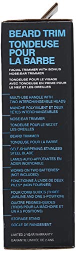 Conair for Men GMT170AC Battery Operated Beard and Moustache Trimmer with Bonus Nose/Ear Trimmer