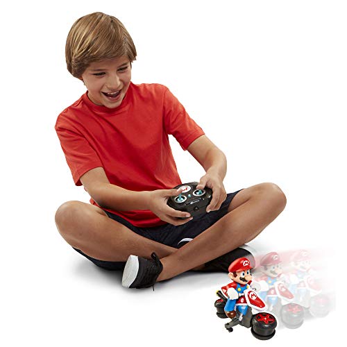 World of Nintendo Mario Kart 8 RC Motorcycle with Transforming & Light up Wheels Remote Control Vehicle