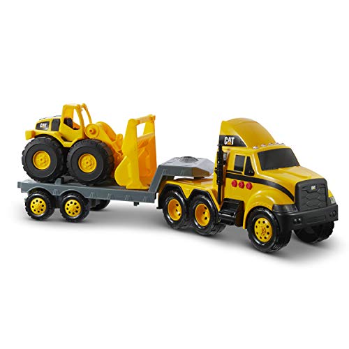 Cat Construction Heavy Mover Toy Semi Truck and Trailer with Lights & Sounds