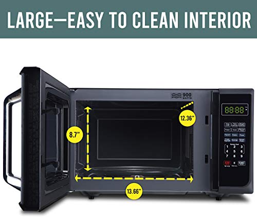 Farberware Classic FMO09AHTBKE 0.9 Cu. Ft. 900-Watt Microwave Oven with LED Lighting, Black Matte
