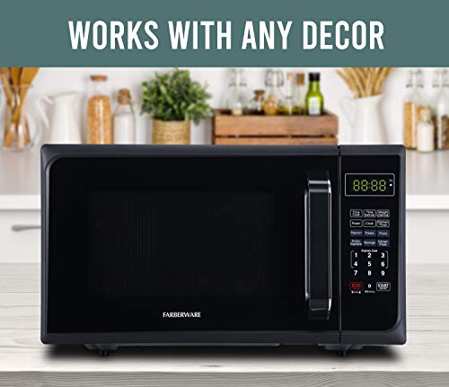 Farberware Classic FMO09AHTBKE 0.9 Cu. Ft. 900-Watt Microwave Oven with LED Lighting, Black Matte
