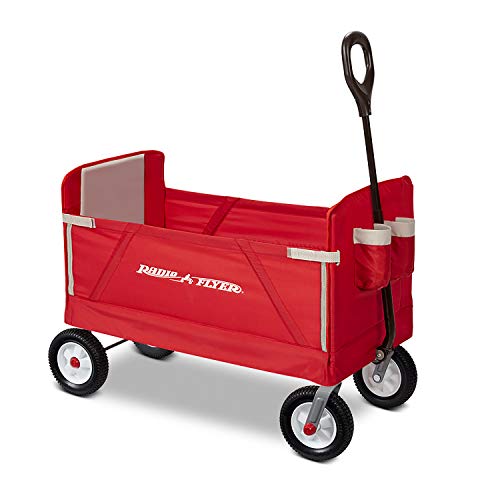 Radio Flyer 3-in-1 EZ Fold Wagon Ride On, Red