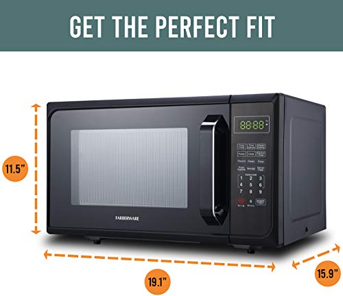 Farberware Classic FMO09AHTBKE 0.9 Cu. Ft. 900-Watt Microwave Oven with LED Lighting, Black Matte
