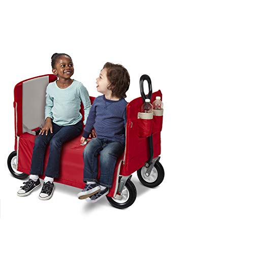 Radio Flyer 3-in-1 EZ Fold Wagon Ride On, Red