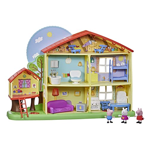 Peppa Pig Peppa’s Adventures Peppa's Playtime to Bedtime House Toy, with Speech, Light, and Sounds, 3 Figures, 13 Accessories, Ages 3 and Up