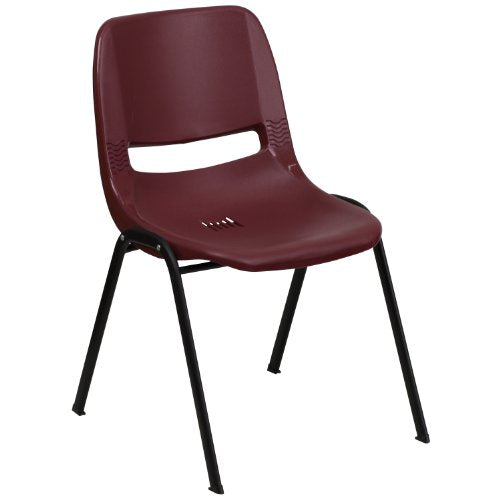 Flash Furniture HERCULES Series 880 Lb. Capacity Burgundy Ergonomic Shell Stack Chair