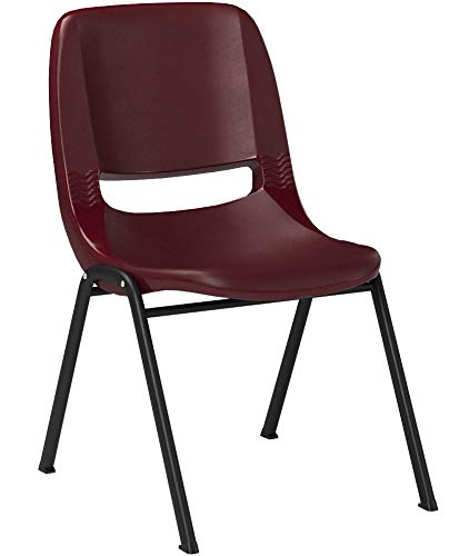 Flash Furniture HERCULES Series 880 Lb. Capacity Burgundy Ergonomic Shell Stack Chair
